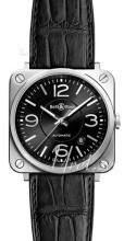 Bell & Ross BR S Mecanique Czarny/Skóra Ø39 mm Bell & Ross BR S Mecanique Czarny/Skóra Ø39 mm