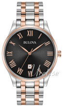 Bulova Bracelet Czarny/Stal w kolorze różowego złota Ø40 mm Bulova Bracelet Czarny/Stal w kolorze różowego złota Ø40 mm