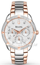 Bulova Diamond Biały/Stal w kolorze różowego złota Ø36 mm Bulova Diamond Biały/Stal w kolorze różowego złota Ø36 mm