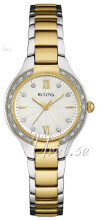 Bulova Diamond Biały/Stal w odcieniu złota Ø28 mm Bulova Diamond Biały/Stal w odcieniu złota Ø28 mm