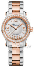 Chopard Happy Sport 30 MM Automatic Srebrny/18 karatowe różowe z Chopard Happy Sport 30 MM Automatic Srebrny/18 karatowe różowe z