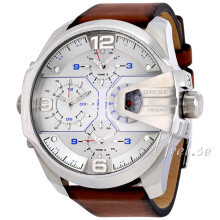 Diesel Chronograph Srebrny/Skóra Ø55 mm Diesel Chronograph Srebrny/Skóra Ø55 mm