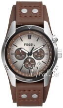 Fossil Casual Srebrny/Skóra Ø48 mm Fossil Casual Srebrny/Skóra Ø48 mm