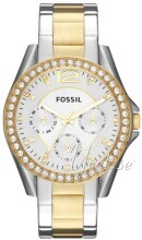 Fossil Riley Srebrny/Stal w odcieniu złota Ø38 mm Fossil Riley Srebrny/Stal w odcieniu złota Ø38 mm
