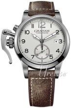 Graham Chronofighter Srebrny/Skóra Ø42 mm Graham Chronofighter Srebrny/Skóra Ø42 mm