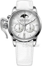 Graham Chronofighter Biały/Skóra Ø36 mm Graham Chronofighter Biały/Skóra Ø36 mm
