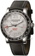 Graham Silverstone Time Zone Srebrny/Skóra Ø42 mm Graham Silverstone Time Zone Srebrny/Skóra Ø42 mm