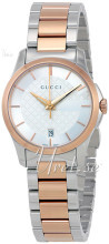 Gucci G-Timeless Srebrny/Stal w kolorze różowego złota Ø27 mm Gucci G-Timeless Srebrny/Stal w kolorze różowego złota Ø27 mm