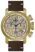 Invicta Aviator Żółte złoto/Skóra Ø52 mm Invicta Aviator Żółte złoto/Skóra Ø52 mm