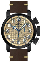 Invicta Aviator Żółte złoto/Skóra Ø52 mm Invicta Aviator Żółte złoto/Skóra Ø52 mm