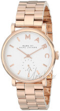Marc by Marc Jacobs Baker Biały/Stal w kolorze różowego złota Ø3 Marc by Marc Jacobs Baker Biały/Stal w kolorze różowego złota Ø3