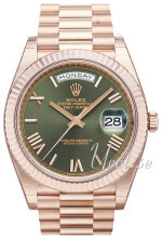 Rolex Day-Date 40 Zielony/18 karatowe różowe złoto Ø40 mm Rolex Day-Date 40 Zielony/18 karatowe różowe złoto Ø40 mm