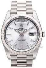 Rolex Day-Date 40 Srebrny/18 karatowe białe złoto Ø40 mm Rolex Day-Date 40 Srebrny/18 karatowe białe złoto Ø40 mm