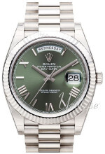 Rolex Day-Date 40 Zielony/18 karatowe białe złoto Ø40 mm Rolex Day-Date 40 Zielony/18 karatowe białe złoto Ø40 mm