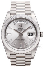 Rolex Day-Date 40 Srebrny/18 karatowe białe złoto Ø40 mm Rolex Day-Date 40 Srebrny/18 karatowe białe złoto Ø40 mm