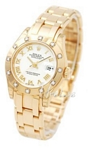 Rolex Lady Datejust Pearlmaster Biały/18 karatowe żółte złoto Ø2 Rolex Lady Datejust Pearlmaster Biały/18 karatowe żółte złoto Ø2