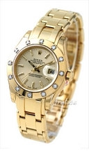 Rolex Lady Datejust Pearlmaster Szampański/18 karatowe żółte zło Rolex Lady Datejust Pearlmaster Szampański/18 karatowe żółte zło