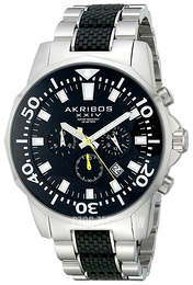 Akribos XXIV Conqueror Czarny/Guma Ø47 mm AK561TTB