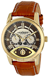 Akribos XXIV Conqueror Brązowy/Skóra Ø42 mm AK725YG