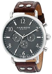 Akribos XXIV Ultimate Szary/Skóra Ø45 mm AK752SSBR