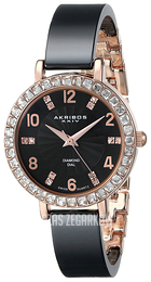 Akribos XXIV Ceramic Czarny/Stal w kolorze różowego złota Ø32 mm AK758RGB