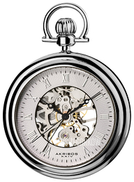 Akribos XXIV Skeleton Srebrny Ø50 mm AKR453SS