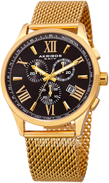 Akribos XXIV Czarny/Stal w odcieniu złota AK1014YGB