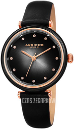 Akribos XXIV Crystal Czarny/Skóra Ø34 mm AK1035BK