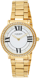 Akribos XXIV Crystal Biały/Stal w odcieniu złota Ø36 mm AK1036YG