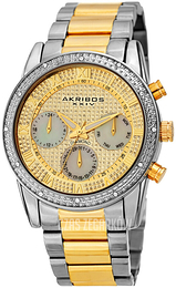 Akribos XXIV Diamond Żółte złoto/Stal w odcieniu złota Ø42 mm AK1040TTG