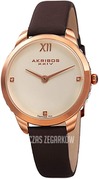 Akribos XXIV Biały/Skóra Ø34 mm AK1059BR