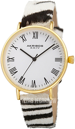 Akribos XXIV Slim Biały/Skóra Ø36 mm AK1080YG