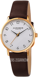 Akribos XXIV Classic Biały/Skóra Ø28 mm AK1087BR