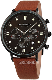 Akribos XXIV Chrono Czarny/Skóra Ø42 mm AK1090BR