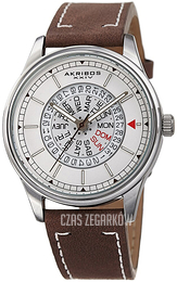 Akribos XXIV Elegant Biały/Skóra Ø40 mm AK1126SSBR