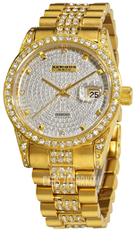 Akribos XXIV Diamond Zestaw kryształów/Stal w odcieniu złota Ø37 mm AK486YG