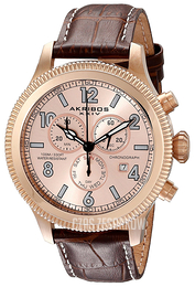 Akribos XXIV Ultimate Różowe złoto/Skóra Ø44 mm AK575BR