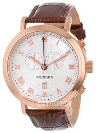 Akribos XXIV Chronograph Srebrny/Skóra Ø46 mm AK591RG