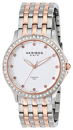 Akribos XXIV Diamond Biały/Stal w kolorze różowego złota Ø35 mm AK620TT