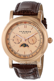 Akribos XXIV Multi-Function Różowe złoto/Skóra Ø41 mm AK632RG