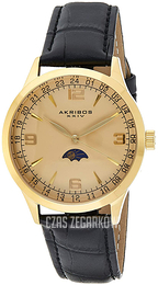 Akribos XXIV Żółte złoto/Skóra Ø40 mm AK637YG