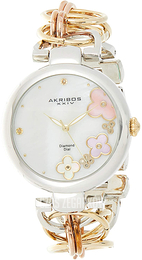 Akribos XXIV Biały/Stal w kolorze różowego złota Ø39 mm AK645TRI