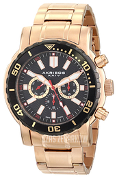 Akribos XXIV Grandiose Czarny/Stal w kolorze różowego złota Ø50 mm AK675RG