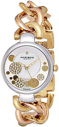 Akribos XXIV Biały/Stal w kolorze różowego złota Ø32 mm AK678TRI