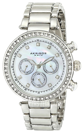 Akribos XXIV Diamond Biały/Stal Ø39 mm AK681SS