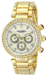 Akribos XXIV Diamond Biały/Stal w odcieniu złota Ø39 mm AK681YG
