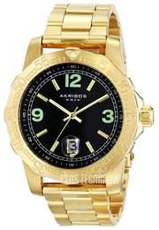 Akribos XXIV Essential Czarny/Stal w odcieniu złota Ø46 mm AK696YG