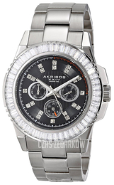 Akribos XXIV Diamond Czarny/Stal Ø45 mm AK700SSB