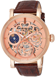 Akribos XXIV Różowe złoto/Skóra Ø47 mm AK745RG