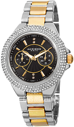 Akribos XXIV Crystal Czarny/Stal w odcieniu złota Ø43 mm AK789TTGB